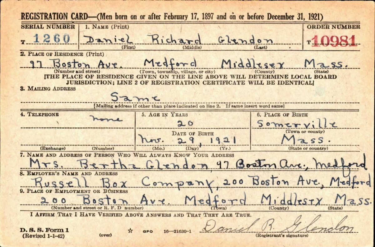 WW2Researcher's tweet image. Staff Sergeant Daniel R. Glendon, of Medford, Massachusetts, and the 531st Bomb Squadron, was MIA with his crew over Poelausope, Celebes, on October 26, 1943, 81 years ago today. #POWMIA @WW2Researcher @AFmuseum #380thBombGroup