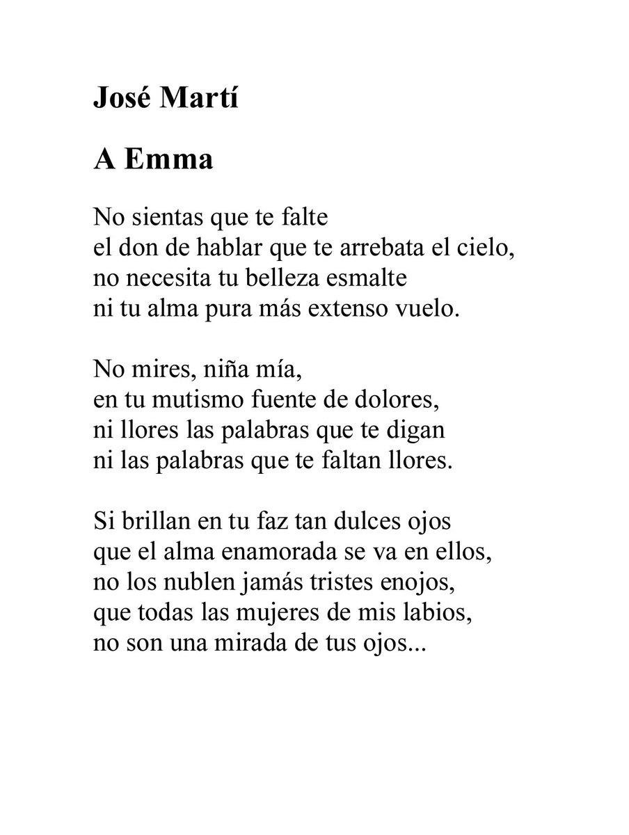 «A Emma». 

José Martí.
