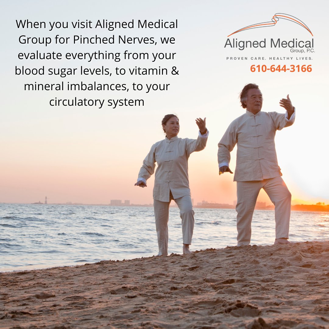 Aligned_Medical's tweet image. When you visit Aligned Medical Group for #PinchedNerves, we evaluate everything from your blood sugar levels, to vitamin &amp;amp; mineral imbalances, to your circulatory system -  these factors may impact the ability of the pinched nerve to heal. Make an appt today for #PainSolutions!