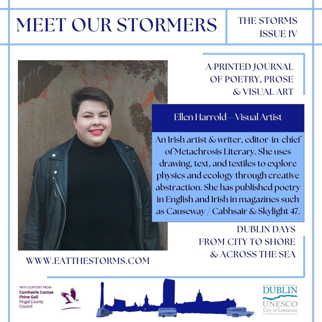 TheStormsJournal (@stormsjournal) on Twitter photo Meet the contributors ✨
The Storms journal, issue 4
is delighted to welcome <a href="/ellen_harrold/">Ellen Harrold</a>
& her visual art
back to the printed journal
coming this November ⚡️
Supported by <a href="/fingalarts/">Fingal Arts</a> & <a href="/DublinCityofLit/">Dublin UNESCO</a> Meet the contributors ✨
The Storms journal, issue 4
is delighted to welcome <a href="/ellen_harrold/">Ellen Harrold</a>
& her visual art
back to the printed journal
coming this November ⚡️
Supported by <a href="/fingalarts/">Fingal Arts</a> & <a href="/DublinCityofLit/">Dublin UNESCO</a>