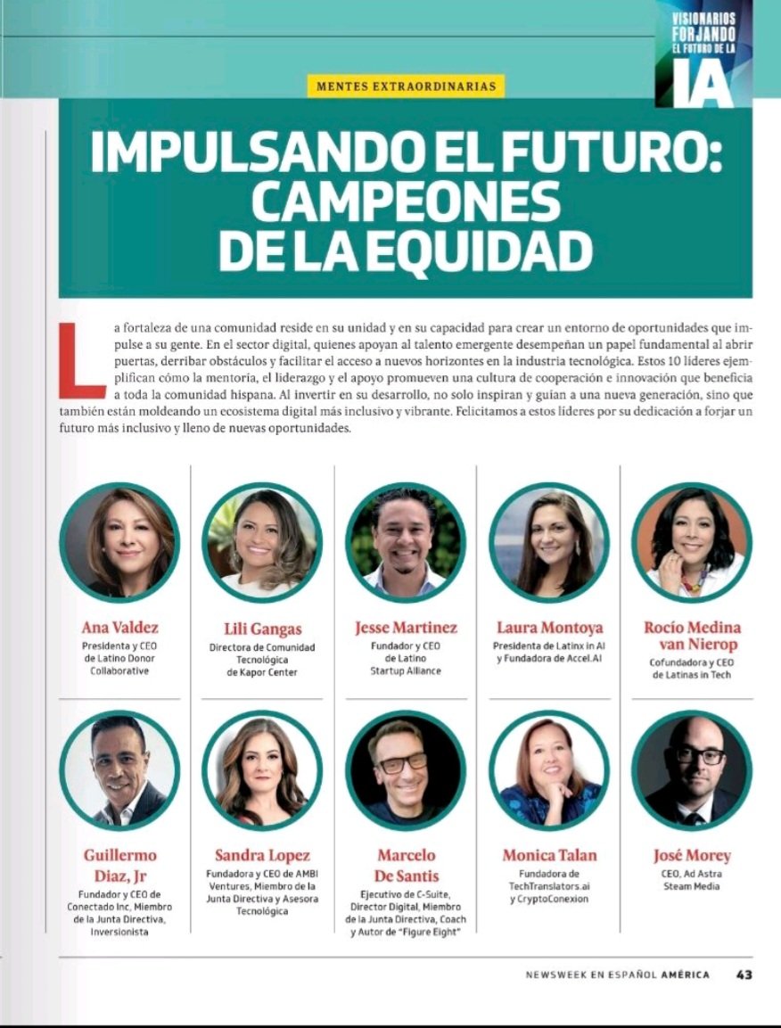 Honored to take part and be featured in <a href="/NewsweekEspanol/">Newsweek en Español</a> on #Latino leaders paving the way in #AI #LatinosInSTEM