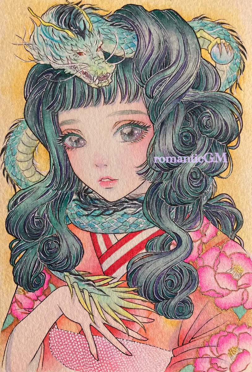 水彩画 原画 祭り