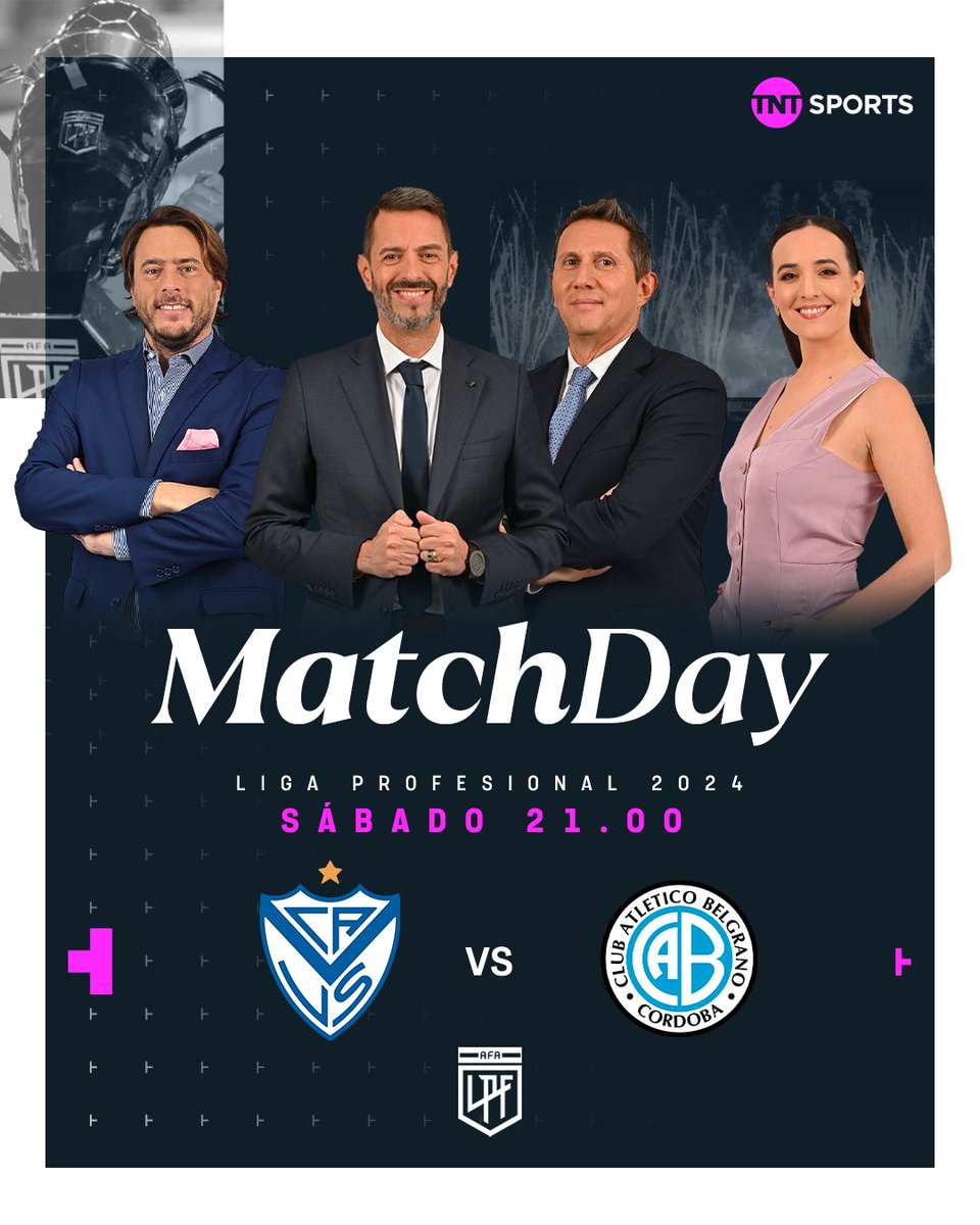 TNT Sports Argentina (@tntsportsar) on Twitter photo JUEGA EL PUNTERO ⚽
Desde las 21:00 horas, no te pierdas Vélez vs. Belgrano por la pantalla de TNT Sports 🤝
🎙 <a href="/giraltpablo/">Pablo Giralt</a> - <a href="/JPVarsky/">JPV</a> - <a href="/chiquitogarcia/">matias chiki garcia</a> - <a href="/AntoValderrey/">Anto Valderrey</a>
#LPFxTNTsports JUEGA EL PUNTERO ⚽
Desde las 21:00 horas, no te pierdas Vélez vs. Belgrano por la pantalla de TNT Sports 🤝
🎙 <a href="/giraltpablo/">Pablo Giralt</a> - <a href="/JPVarsky/">JPV</a> - <a href="/chiquitogarcia/">matias chiki garcia</a> - <a href="/AntoValderrey/">Anto Valderrey</a>
#LPFxTNTsports