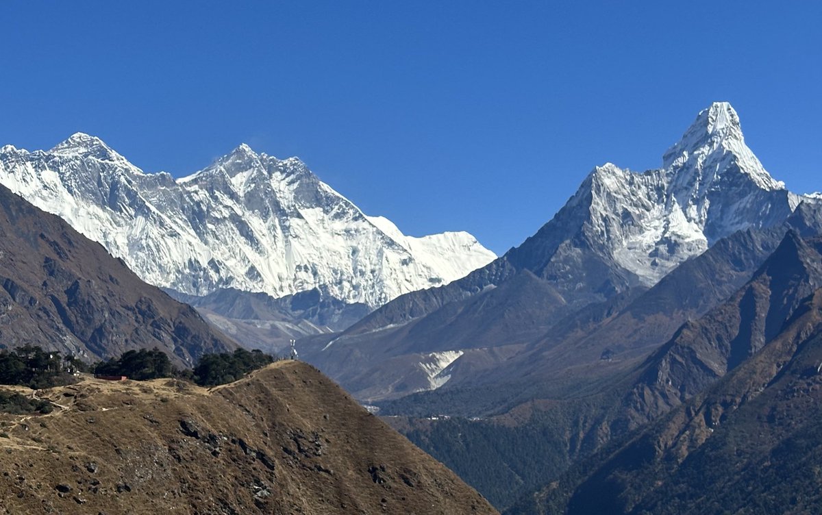 One year ago today. Everest, Lhotse, Nuptse and Ama Dablam …