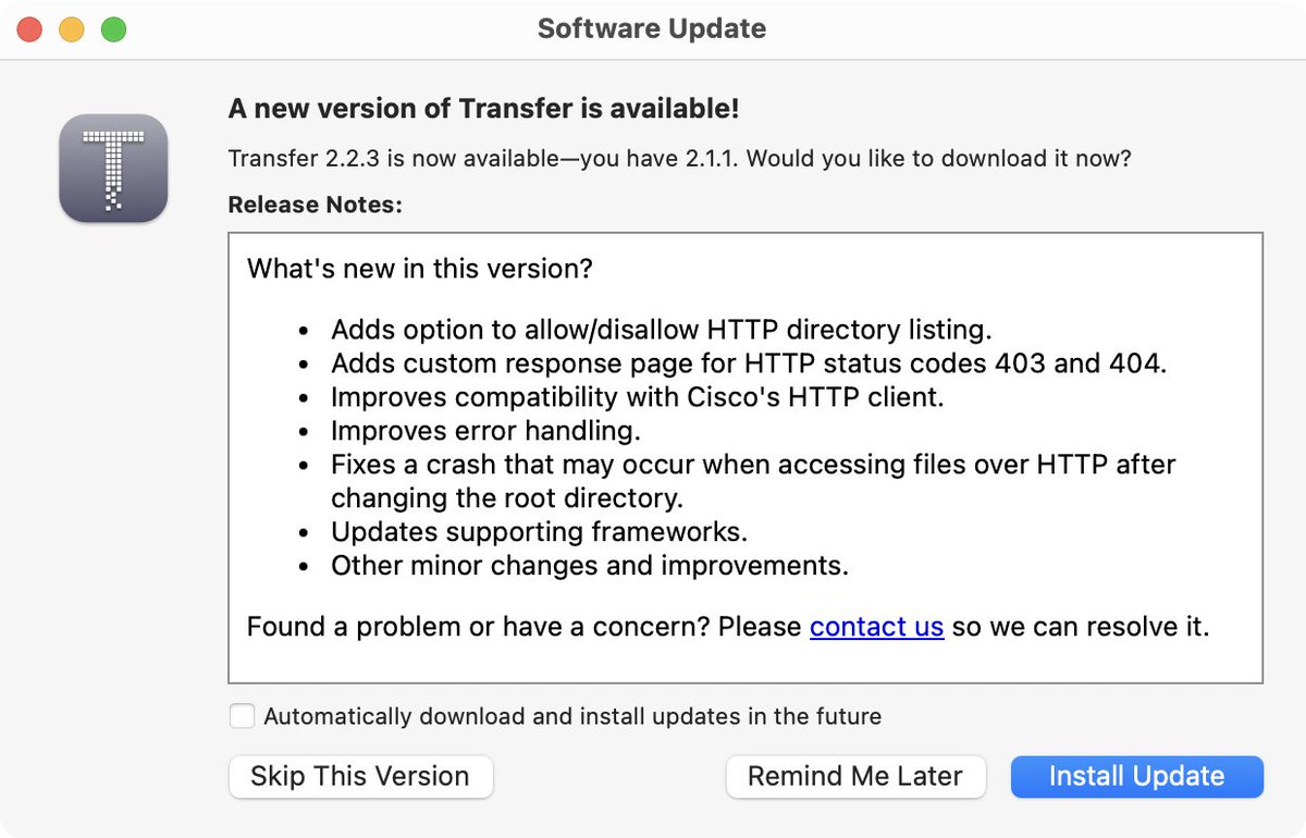Transfer 2.2.3 is available with better HTTP support and improved error handling. intuitibits.com/products/trans… #IT #Networking #Cisco