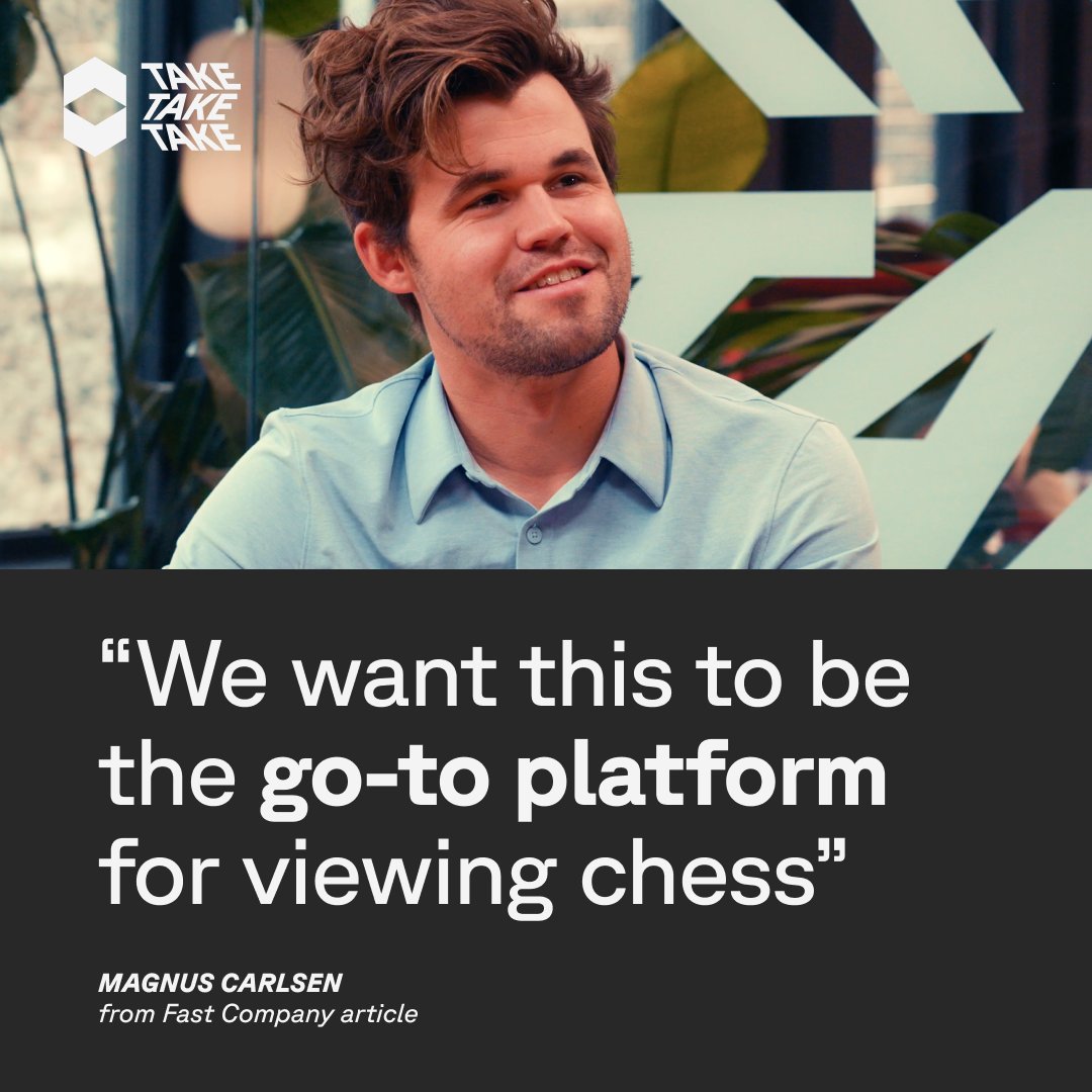 TakeTakeTakeApp's tweet image. Can chess become the next big spectator sport? 

@MagnusCarlsen certainly thinks so.