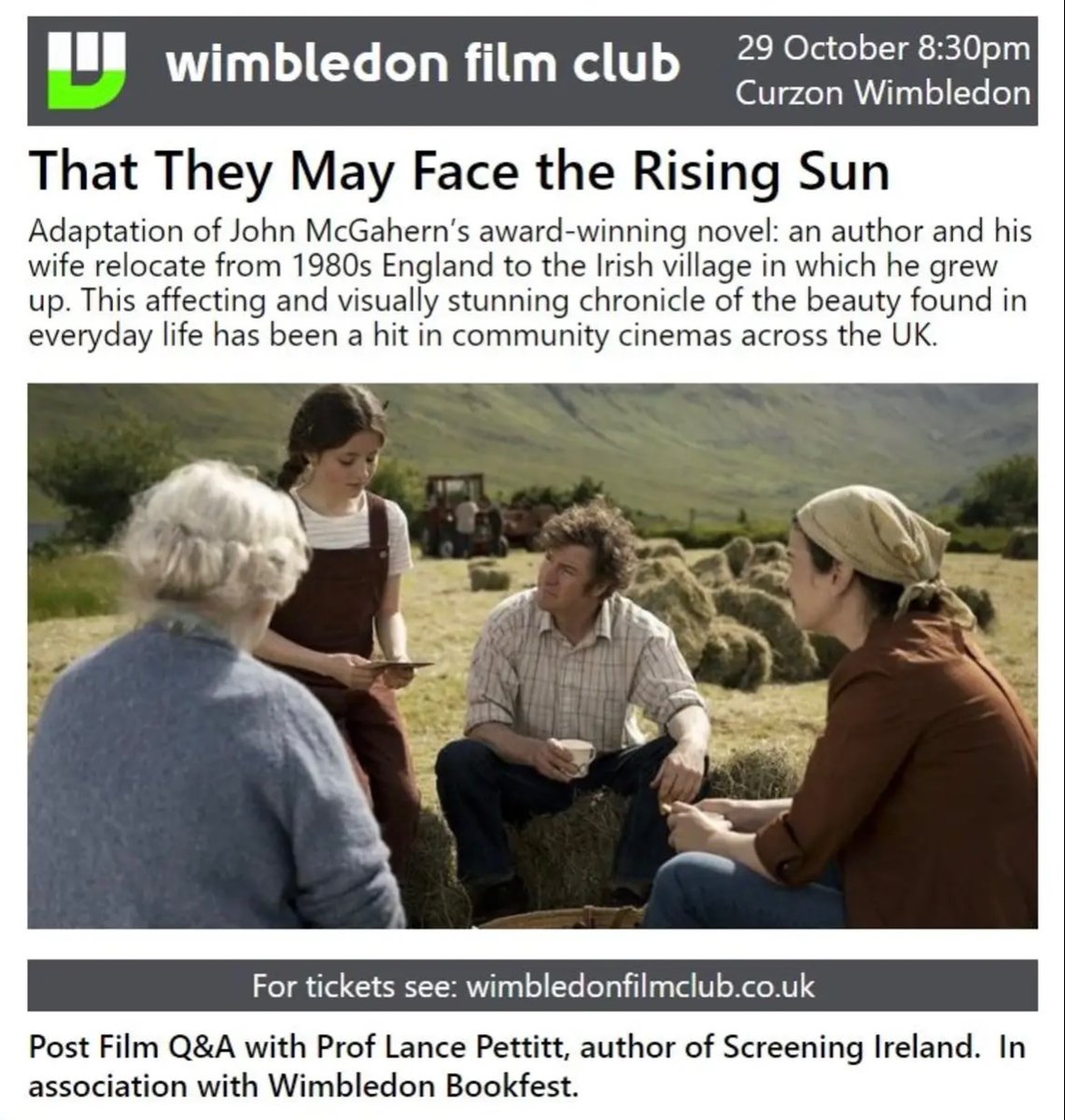 Wimbledon Film Club (@wfcscreenings) on Twitter photo Tickets are selling fast for this beautiful adaptation of John McGahern’s novel. This Tue 8:30 Curzon #Wimbledon. Post-screening Q&A with Prof Lance Pettitt. In association with <a href="/Wimbookfest/">Wimbledon BookFest</a>. All welcome, U30 & students pay only £8. wimbledonfilmclub.co.uk Tickets are selling fast for this beautiful adaptation of John McGahern’s novel. This Tue 8:30 Curzon #Wimbledon. Post-screening Q&A with Prof Lance Pettitt. In association with <a href="/Wimbookfest/">Wimbledon BookFest</a>. All welcome, U30 & students pay only £8. wimbledonfilmclub.co.uk