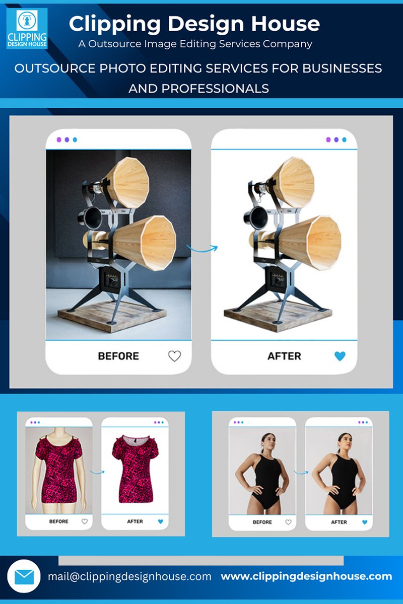 clipping_design's tweet image. ✨Outsource Image Editing Services For Businesses And Professionals✨

#OutsourcePhotoEditing #OutsourceImageEditing #ImageEditingServices #PhotoEditingServices #ClippingDesignHouse #ProfessionalPhotoEditing #PhotoRetouching #EcommercePhotos

Contact: 🕸clippingdesignhouse.com