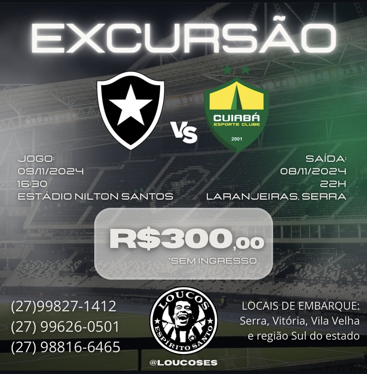 loucosbfrES's tweet photo. BORA APOIAR MAIS UMA VEZ!!! 🔥🔥🔥🔥
#LoucosES
#Botafogo
#VemcomaLoucosES
#22LPB
#Glorioso
#LPBES https://t.co/KzVYtJdENK