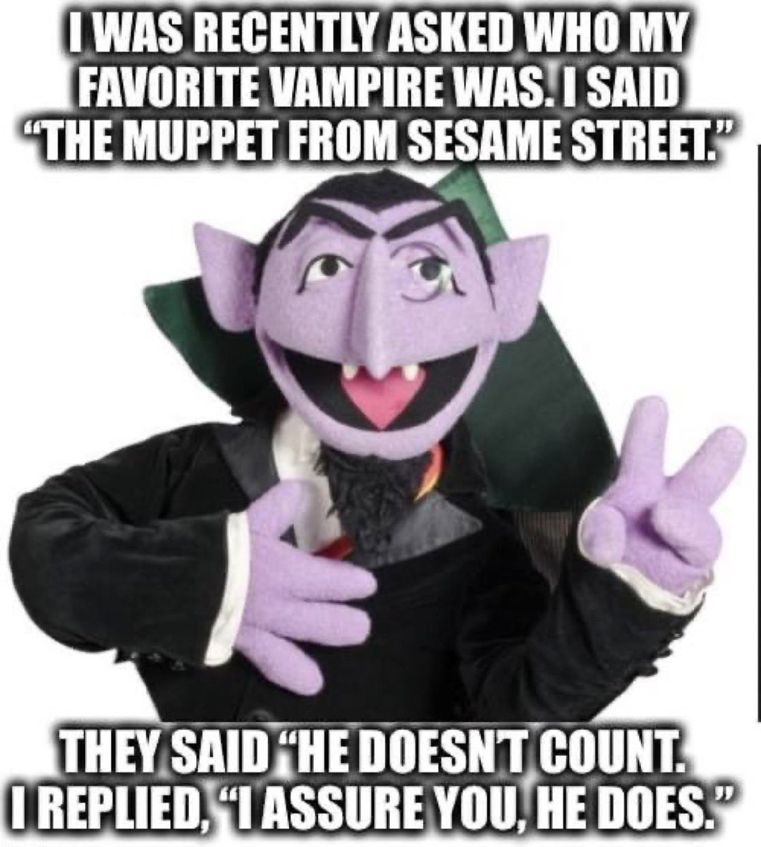🤣🤣🤣 Have a great day 🧛 #Saturday #SaturdayMood #SaturdayMorning  #SaturdayThoughts #SaturdayVibes #saturday #spirit #halloween2024  #halloween #spookyseason #spoof #itsajoke #Halloween #countdracula #muppet  #sesamestreet #favorite #favoritecount, image size:1079x1200