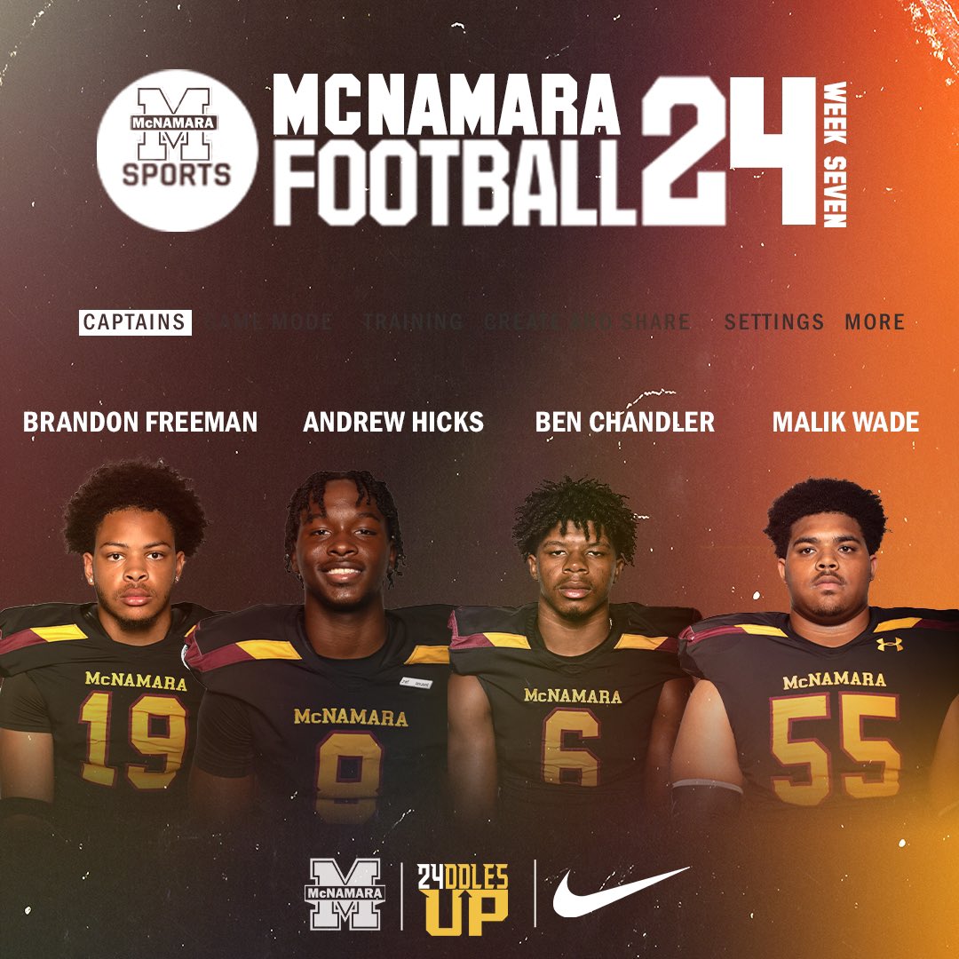 Introducing our Week Seven Captains.

#SaddlesUp | #StangSzn24

📸 <a href="/Younggifted24/">YGP</a> 
🎨 <a href="/coachE_Calhoun/">Erica Calhoun</a>