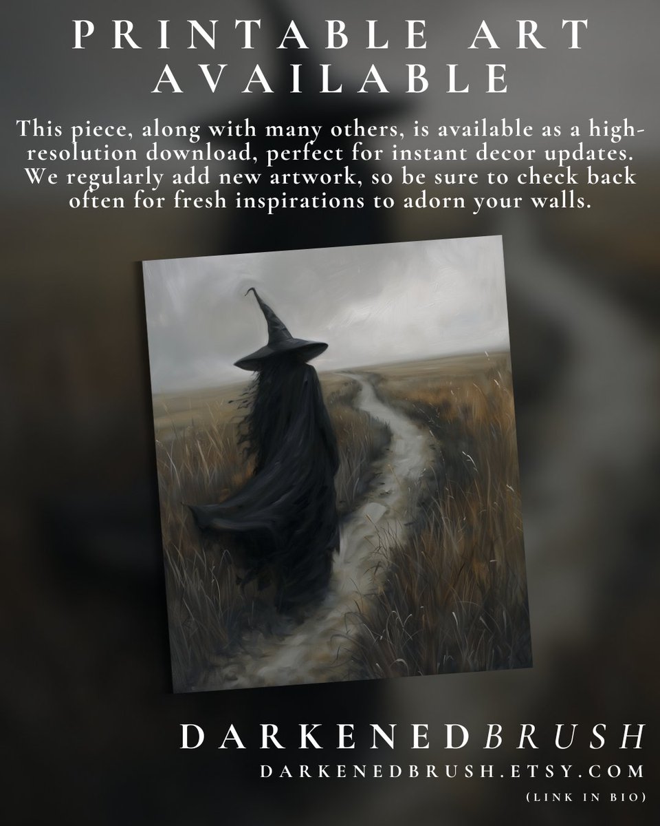 darkenedbrush's tweet photo. Follow the path through the windswept grass, where the witchy spirit roams free. 🌾🖤 #WitchyVibes #DarkArt #MoodyAesthetic #MysticalPath #Witchcraft https://t.co/RIr91Kx21i
