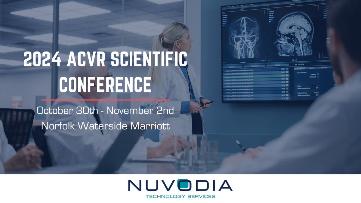 Nuvodia's tweet photo. Join us in Norfolk for the annual ACVR meeting from October 30th to November 2nd. We would love for you to stop by, say hi, and see how we can help you solve your issues.

https://t.co/lHAugUngdk https://t.co/MGm7YzVD21