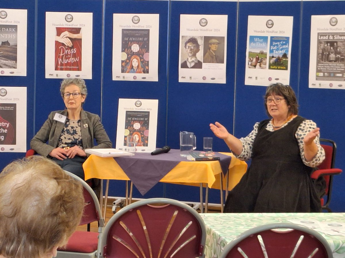 Back from a super morning at Weardale Word Fest where I shared a stage with Sally Urwin <a href="/PintSizedFarmer/">Sally Urwin</a>. Great to meet Sally IRL after following her here for yonks.
Thanks @Chrispowl2 for inviting me to <a href="/2021Wordfest/">Weardale WordFest</a> with my novel
#TheRewildingofMollyMcFlynn
#WritingCommunity