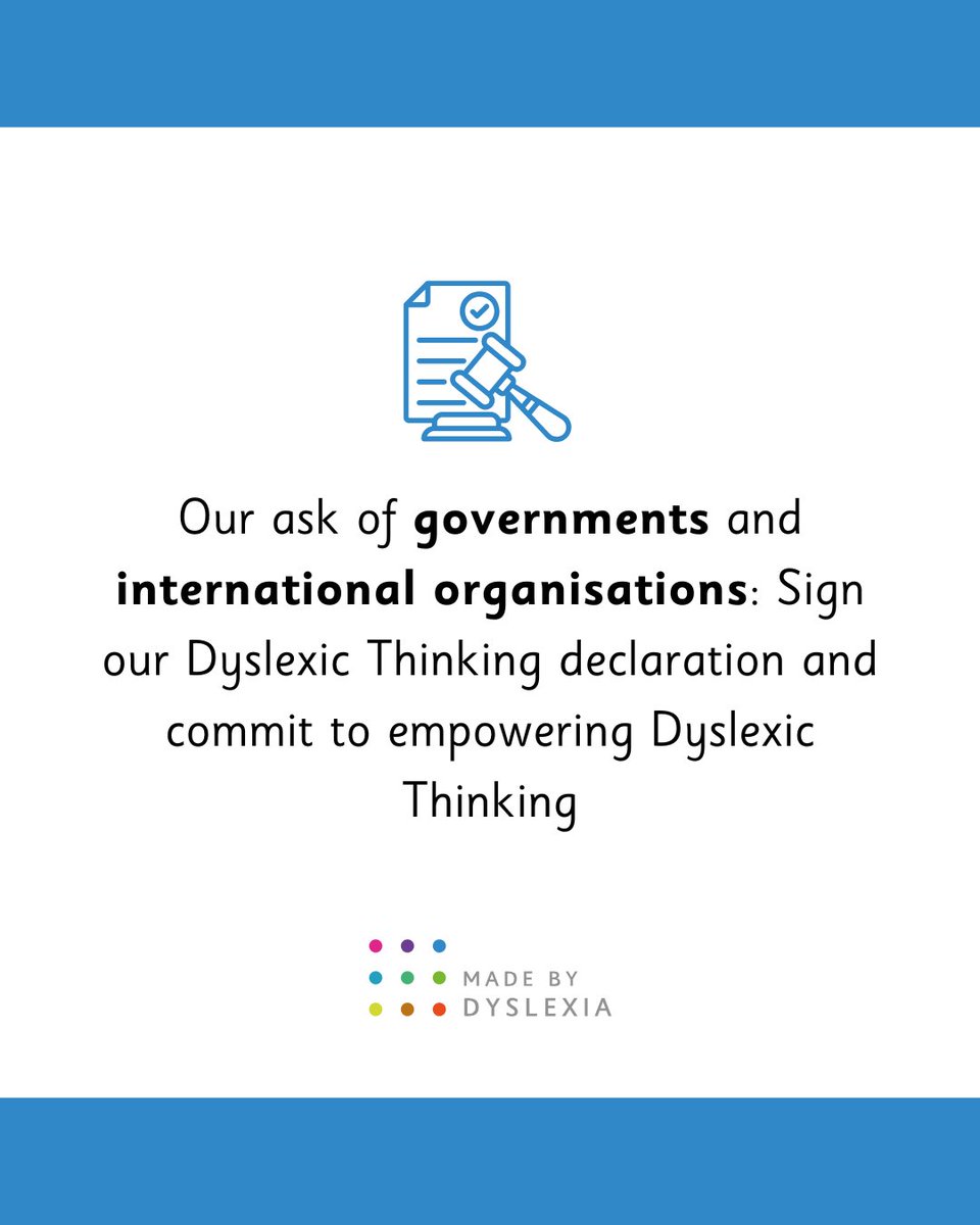MadeByDyslexia's tweet image. Our Intelligence 5.0 report calls on the world to change how we value and measure intelligence and create the kinds of schools and workplaces where Dyslexic Thinking - now the world&apos;s most sought-after skill - thrives 🌍

READ: madebydyslexia.org/MBD-Intelligen…