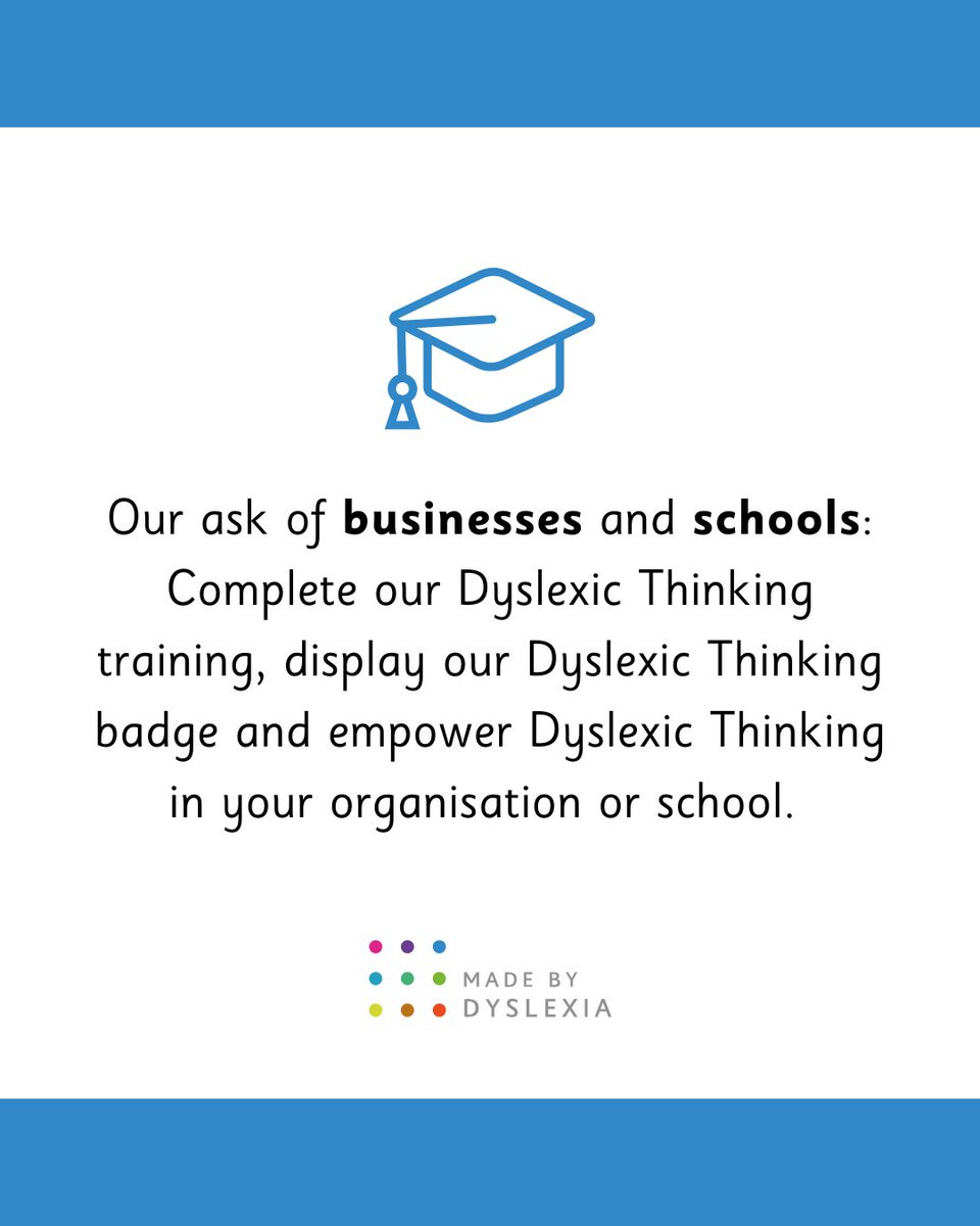 MadeByDyslexia's tweet image. Our Intelligence 5.0 report calls on the world to change how we value and measure intelligence and create the kinds of schools and workplaces where Dyslexic Thinking - now the world&apos;s most sought-after skill - thrives 🌍

READ: madebydyslexia.org/MBD-Intelligen…