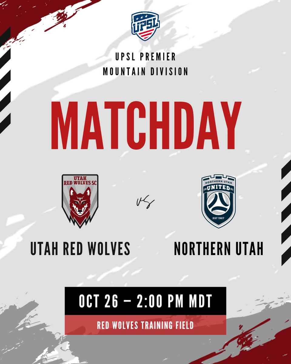 UTRedWolvesSC's tweet image. UPSL Matchday at The Den!

Up The Wolves 🐺 ⚽️

#RedWolves #PathToPro #Academy #UPSL #utahredwolves #DaleRedWolves #DefendTheDen #everygamecounts #PackTheDen