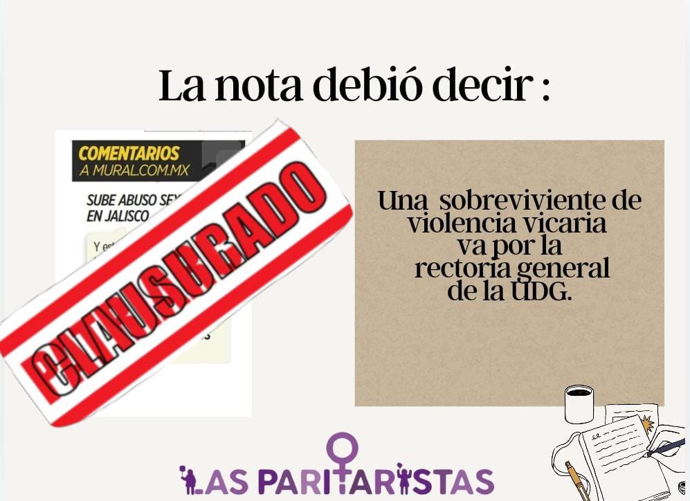 Exigimos al periódico <a href="/muralcom/">mural.com</a> NO sean parte de la violencia. Suficiente tienen las víctimas con defenderse de sus agresores y sobrellevar la violencia vicaria.