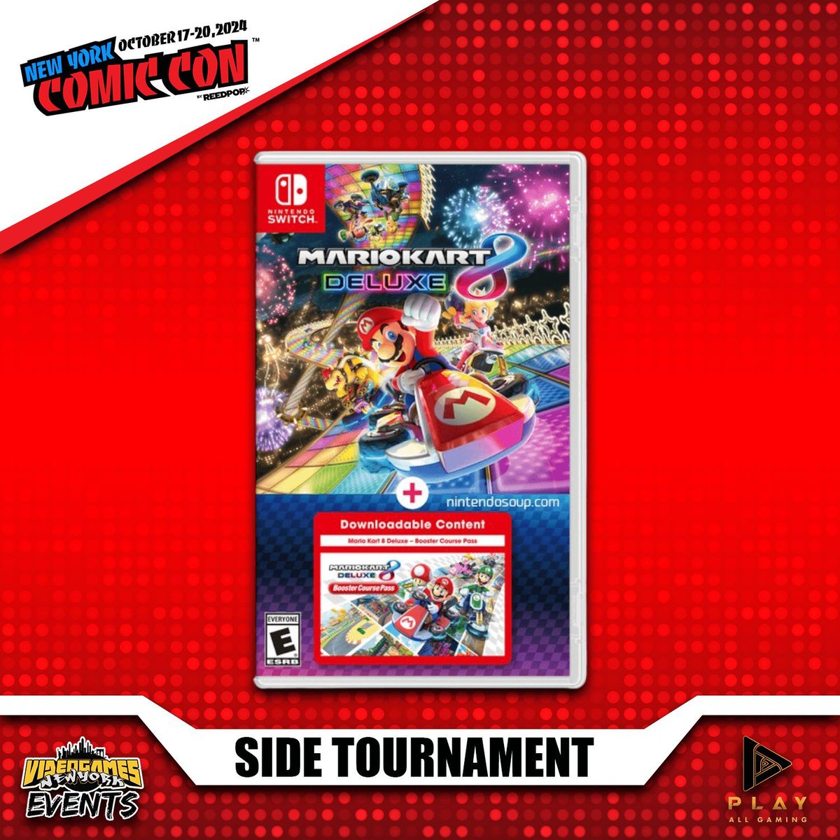 VGNYevents's tweet image. In between our "Challenge A Pro" event series and main tournament, we held a #MarioKart8Deluxe tournament to determine the best driver in all of the Mushroom Kingdom. Previous winner @sonicssoul came back and bested all other drivers for another W!

#NYCC24 #VGNYevents #MarioKart