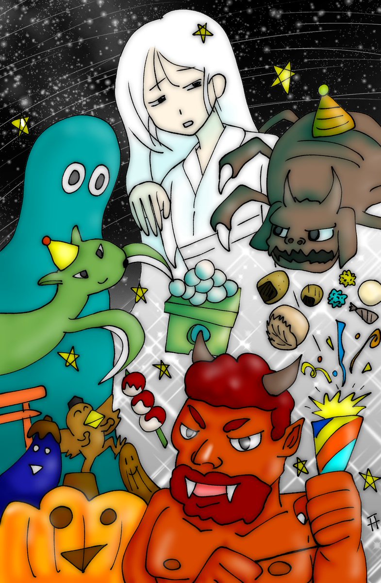 今年はハロウィンイラスト描けたので良かったですが、4枚めは清書するか来年までとっておくか…どっちがいいでしょう😆 #ハロウィンイラスト #ハロウィン 