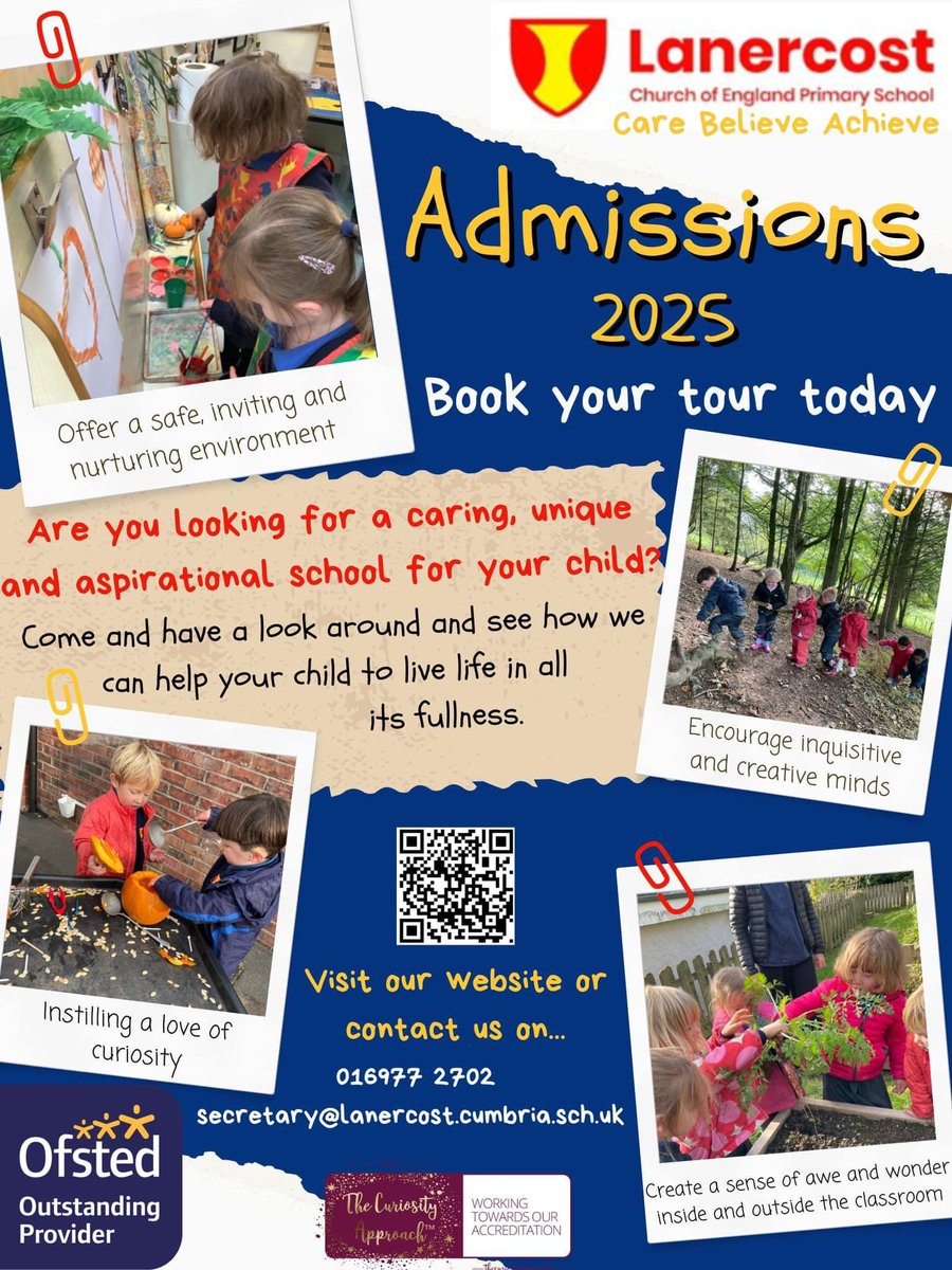 Are you looking for a nursery or reception space in September 2025? Call Mrs Ruddick on 0169772702 to come and look around our outstanding early years! #ourlanercostfamily #primaryschool #admissions2025 #lanercost #cumbria #carlisle #brampton #bramptoncumbria