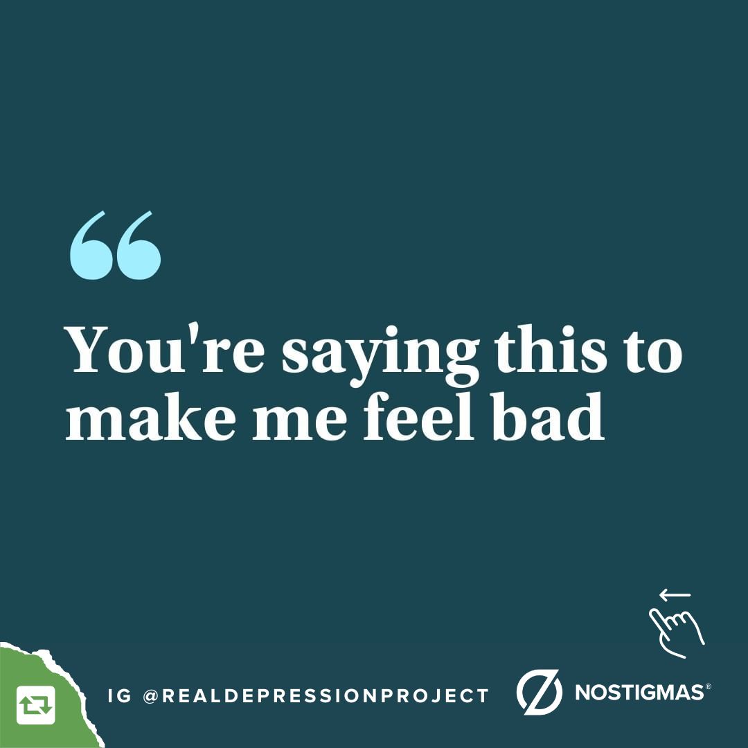 NoStigmas's tweet photo. Swipe for some helpful reminders for what NOT to say to anyone that is experiencing suicidal thoughts at any level. https://t.co/m1dwAjjOOa