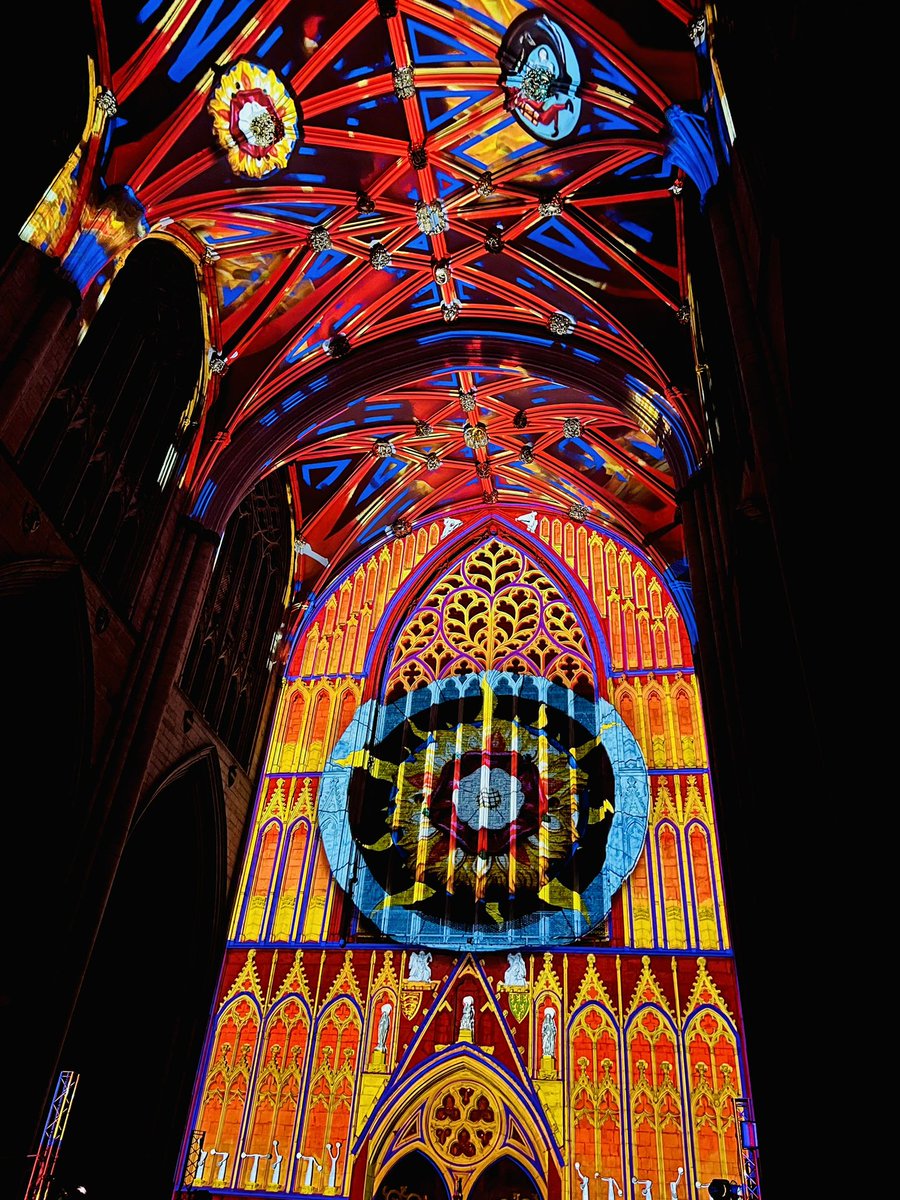 Wonderful light and sound projection at @yorkminsterofficial what a great experience and a moving reminder of the fire.#York