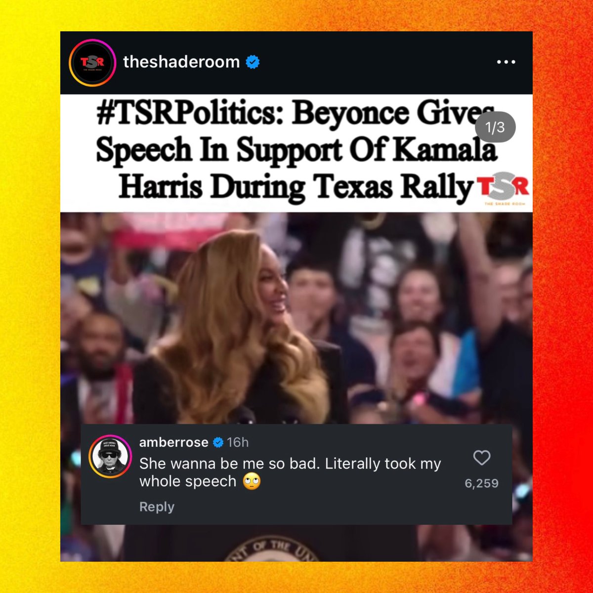 PopCrave's tweet photo. Amber Rose comments on Beyoncé’s speech at Kamala Harris’ rally in Houston:

“She wanna be me so bad. Literally took my whole speech 🙄” https://t.co/Rz4PlQTJtB