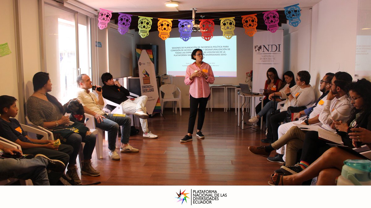 ✨ Hoy fue el primer día de las Sesiones de Planeación de Incidencia Política de la Comisión de Acceso a Justicia y Desnaturalización de todas las Expresiones de Violencia de la Plataforma Nacional de las Diversidades – Ecuador.

Gracias al apoyo de <a href="/NDI_Ecuador/">NDI Ecuador</a>, trabajamos en la