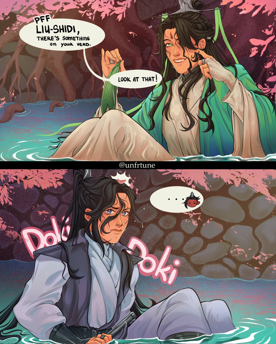 unfrtune's tweet photo. doki-doki fall in love 💞 
be strong, liu qingge! #svsss #ShenQingqiu #Liuqingge https://t.co/LqxOcIjmdt