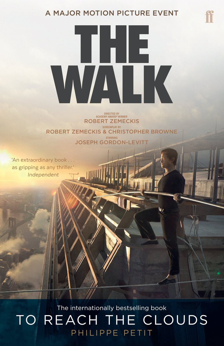 NYcheesy's tweet photo. Tonight’s Movie 🎥 🍿 #TheWalk (again) starring; 
#JosephGordonLevitt
#CharlotteLeBon &
#BenKingsley 

The quite remarkable true story of #PhilippePetit’s daring 1974 illegal high wire walk between the #TwinTowers in New York. 
Even more poignant since 9/11. 

‘And then I feel something that I’d never truly felt before, I feel thankful… so I get down on one knee and I salute, first I salute the wire, then the towers and then I salute the great city of New York’