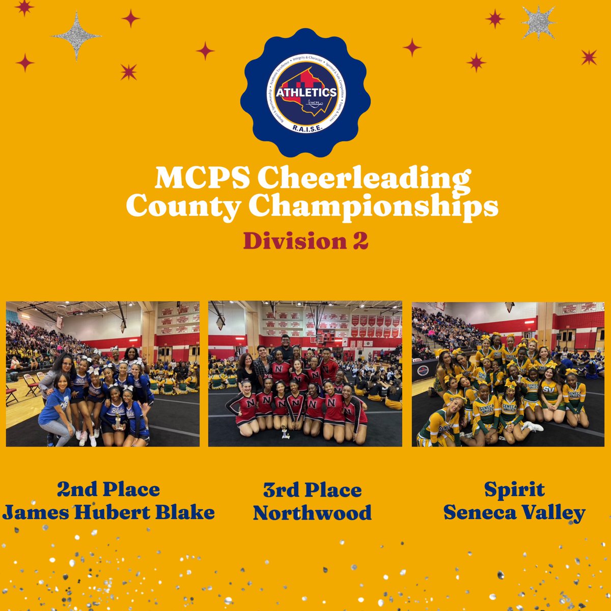 Congratulations to our Division 2 winners: 

Spirit Award Winner - <a href="/SVHSathletics/">SENECA VALLEY ATHLETICS</a> 

3rd place - <a href="/NHS_Gladiators/">Northwood Athletics</a> 

2nd place - <a href="/BlakeAthletics/">Blake Athletics</a> 

<a href="/mcpsAD/">Jeff Sullivan</a>