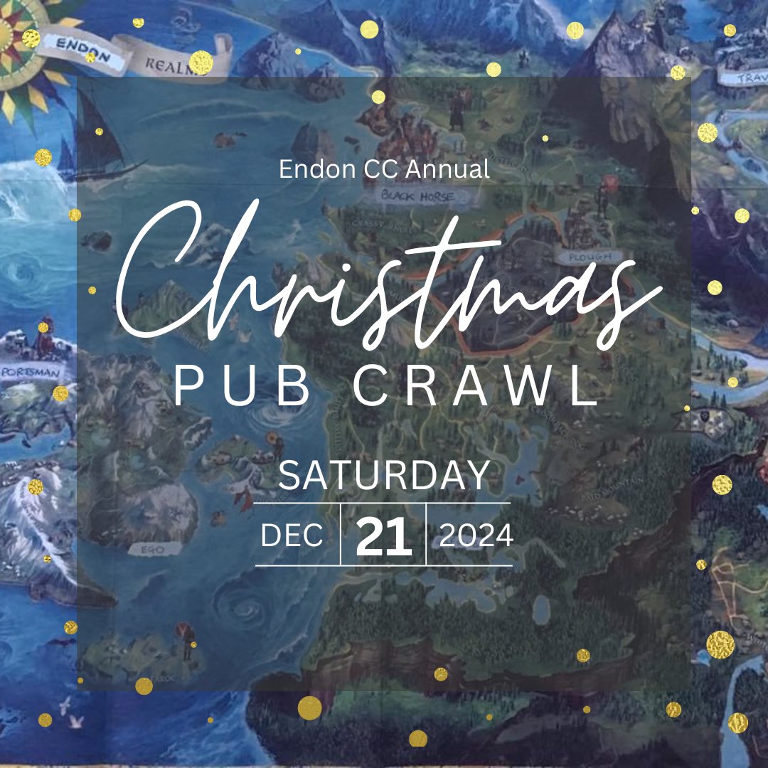 Save the date for our Annual Christmas Pub Crawl:

Saturday 21st December 🎅🏼🍻
2pm onwards

Head over to our other socials to see the full itinerary and Secret Santa details

#endoncc #Christmaspubcrawl #santaisanendog