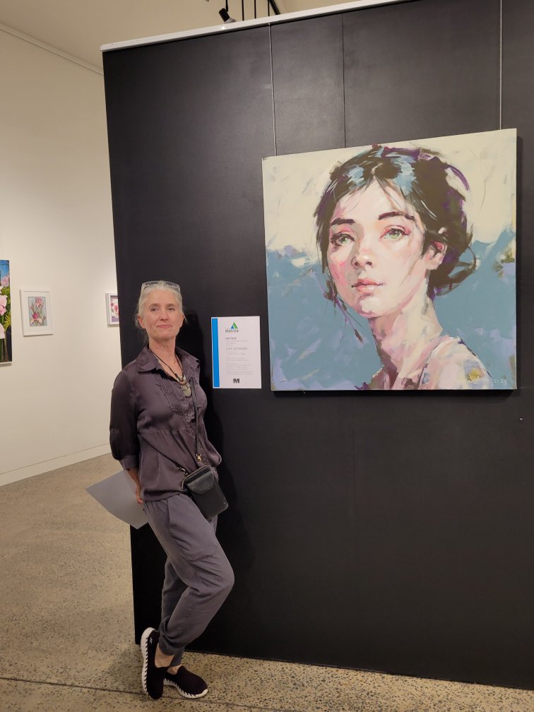 catleonardart's tweet image. Won an award for this work “most outstanding work overall” in the Gallery M city of Marion community exhibition. Yay! 🥳