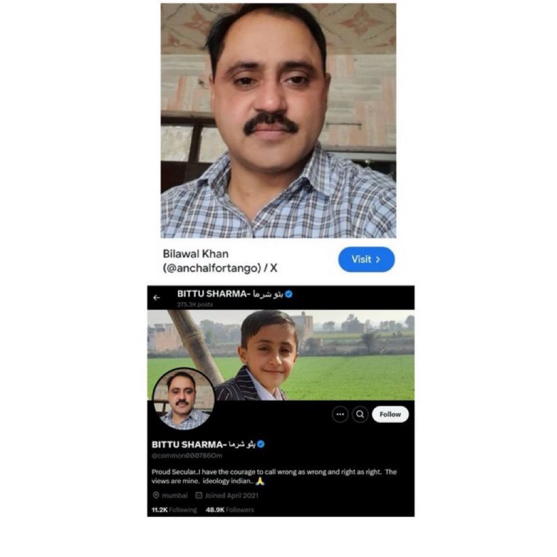 BesuraTaansane's tweet photo. Desh ka asli dushman Social Media Ji#ad karne wala Bullawal Khan jo Bittu Sharma banke jhoot ka vish phaila raha hai 

Kyon be @common000786Om ? https://t.co/6yPm1GECtz