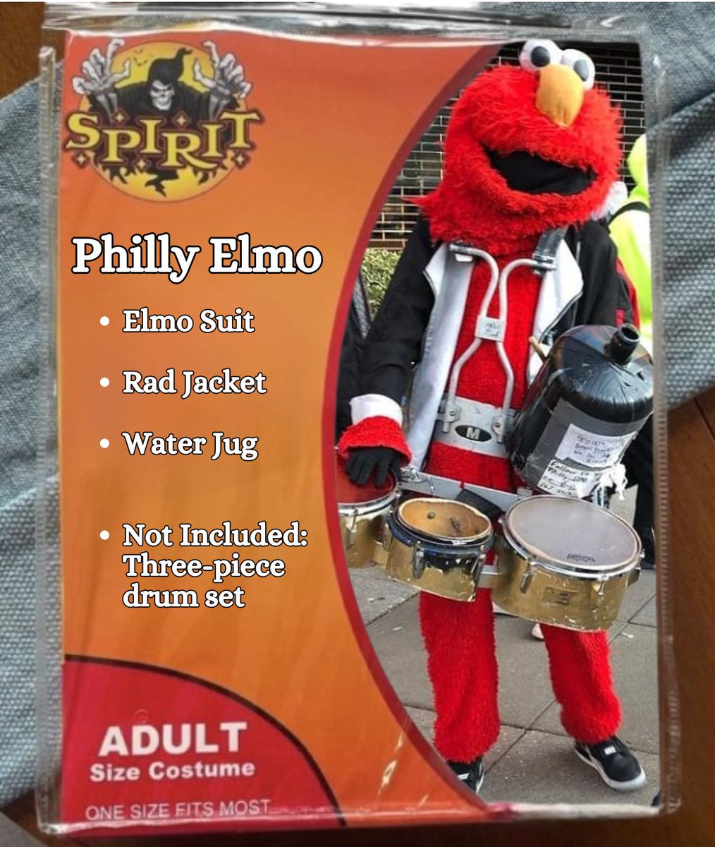visitphilly's tweet photo. We got you with the last-minute costume inspo. NOT available at any Spirit near you. #visitphilly #halloween #phillyelmo https://t.co/KDcfavT7zx