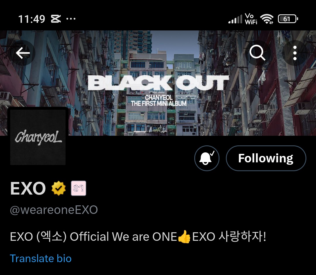 jaykaijiaer's tweet photo. IT'S LITERALLY ON THEIR USERNAME AND BIO HAVE SOME FUCKING SHAME HYBE

WE ARE ONE EXO WE ARE ONE EXO 
WE ARE ONE EXO WE ARE ONE EXO 
#EXO #엑소 @weareoneEXO https://t.co/vafndCQbOy