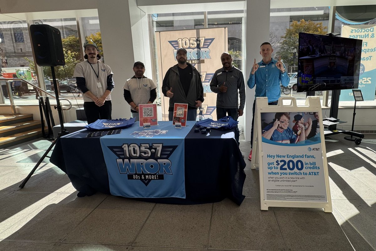 Nate Caruthers (@natecaruthers) on Twitter photo Boylston Flagship excited to partner with <a href="/1057WROR/">105.7 WROR</a>! Come on in for some giveaways and to learn about AT&Ts amazing promotions! <a href="/DKodysh13836/">Dmitriy Kodysh</a> <a href="/BaezYasmine/">Yasmine Baez</a> <a href="/pnixnix/">Peter Nixon</a> <a href="/keroninc/">Keron Incarnato</a> Boylston Flagship excited to partner with <a href="/1057WROR/">105.7 WROR</a>! Come on in for some giveaways and to learn about AT&Ts amazing promotions! <a href="/DKodysh13836/">Dmitriy Kodysh</a> <a href="/BaezYasmine/">Yasmine Baez</a> <a href="/pnixnix/">Peter Nixon</a> <a href="/keroninc/">Keron Incarnato</a>