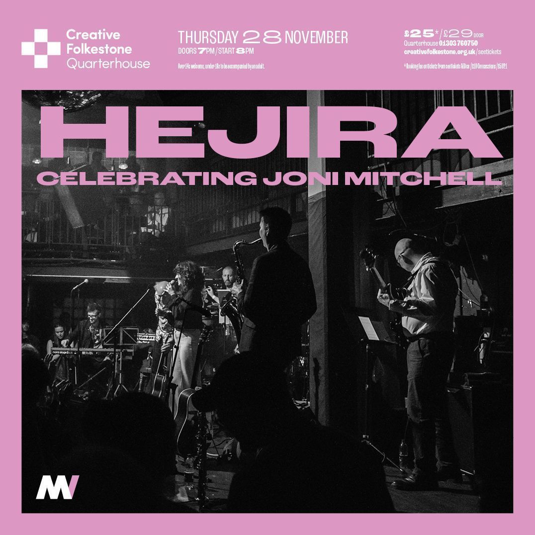 MeltingVinyl's tweet image. Hejira Celebrating Joni Mitchell play Quarterhouse, Folkestone @CreativeFstone on Thursday 28th November.
Hejira is a 7-piece band set up to celebrate and honour the masterpiece works of Joni Mitchell, mostly from the late ‘70s. 
#jonimitchell #TheHissingofSummerLawns #Hejira
