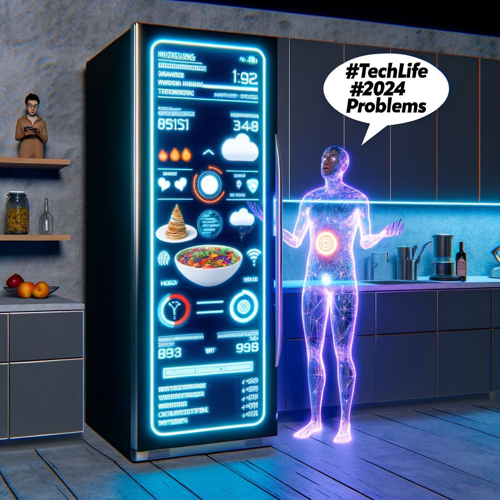 Funfuterz's tweet image. I can’t believe we spent decades perfecting Wi-Fi, and now my smart fridge has a better internet connection than my actual brain. #TechLife #2024Problems