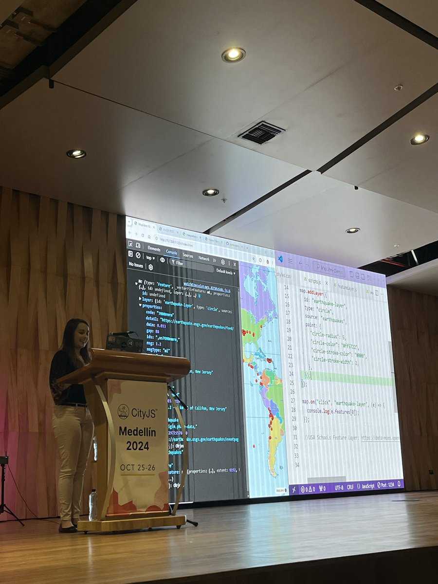 Lizzie Siegle (@lizziepika) on Twitter photo Now onto Decoding the geospatial web: an intro to GIS with <a href="/c_yatteau/">Courtney Yatteau</a> ! 🗺️
#medellinjs Now onto Decoding the geospatial web: an intro to GIS with <a href="/c_yatteau/">Courtney Yatteau</a> ! 🗺️
#medellinjs