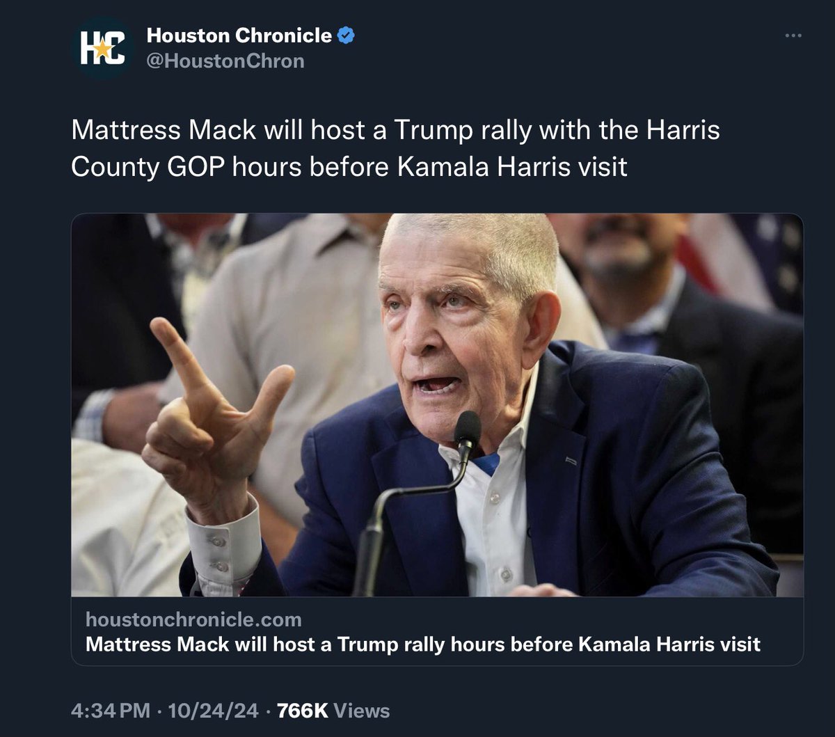 Harris Houston Rally: Beyoncé, Willy Nelson

Trump Houston Rally: Mattress Mack

I’m not absolutely certain, but I think Kamala’s rally had a slightly bigger draw…