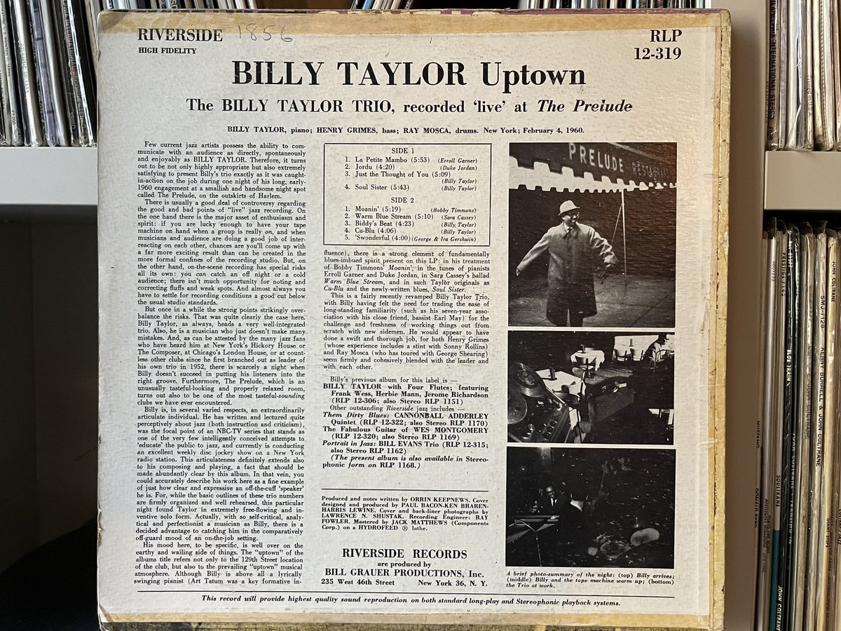 JoseMVilar's tweet photo. #Jazz #Riverside
Billy Taylor - Uptown https://t.co/4RSy5MQuux