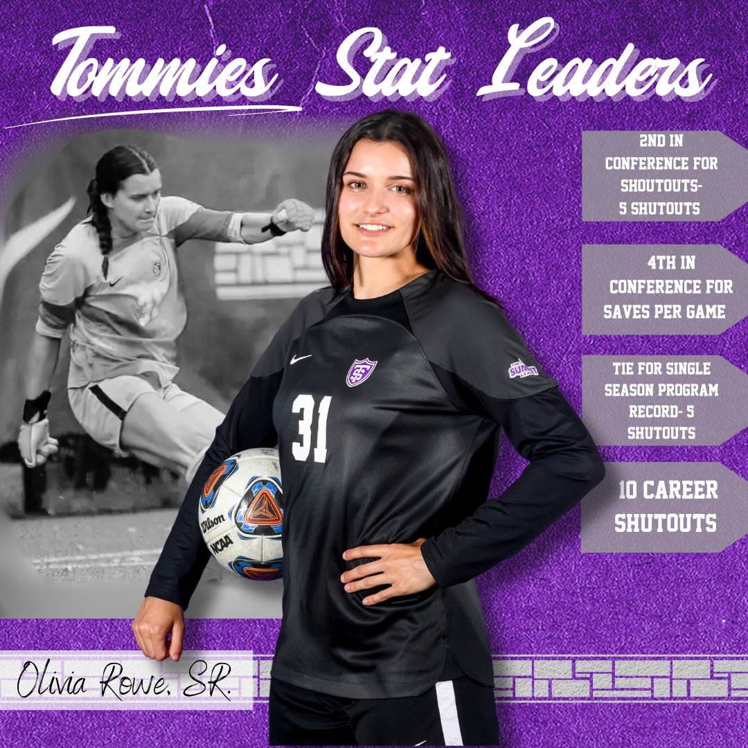 Tommies Stat Leaders! Check out seniors Lexi Huber and Olivia Rowe putting up some impressive numbers for the Tommies. Don't forget to tune in tomorrow at 1pm as we finish out the 2024 season vs. NDSU!
