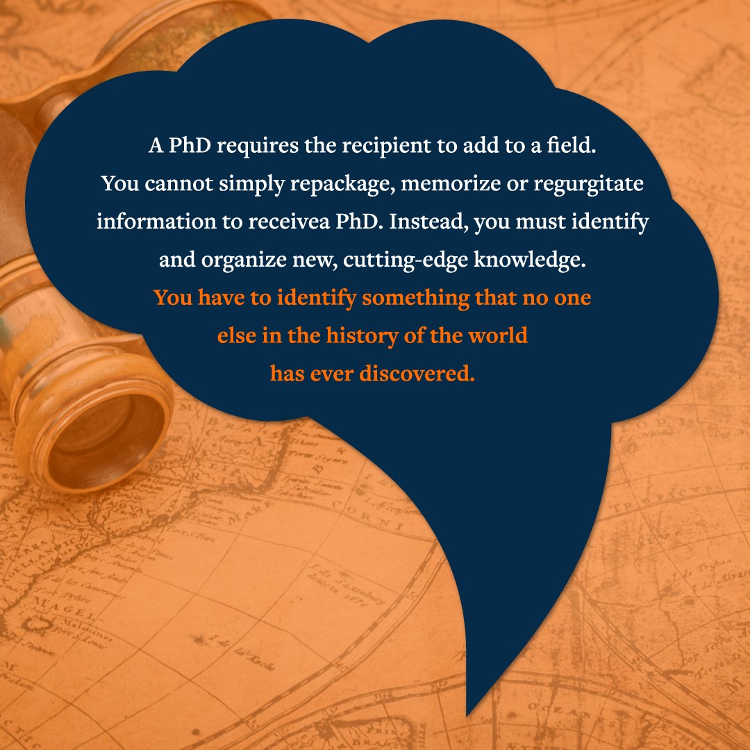 cheekyscience's tweet photo. PhDs are doctors of philosophy and philosophy is knowledge and the ability to ascertain knowledge. This makes PhDs doctors of learning. They have to add to a field - go beyond mastering it - to get a PhD. This rare quality is in demand in today's job market. #phdchat https://t.co/ojArV6JtzP