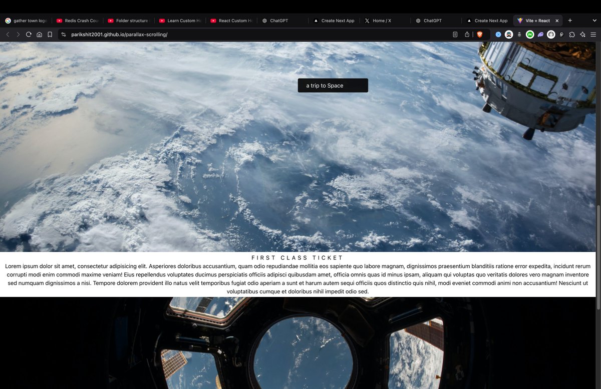 Parikshit_200's tweet image. Just explored parallax scrolling with React + TailwindCSS and built a fun mini project! Check out the live demo and let me know what you think! 👀✨
👉 Live Demo: parikshit2001.github.io/parallax-scrol…
#ReactJS #TailwindCSS #ParallaxScrolling #webdeveloper