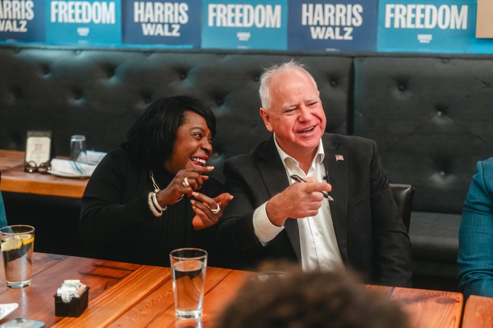 Great conversation with <a href="/Tim_Walz/">Tim Walz</a>  and West Philly leaders at <a href="/bookers_philly/">Booker's Restaurant</a>. Great to hear from the Governor about the Harris Walz plan for an opportunity economy, to build 3 million units of housing, and what all of this means for Philadelphia. #OnePhillyAUnitedCity