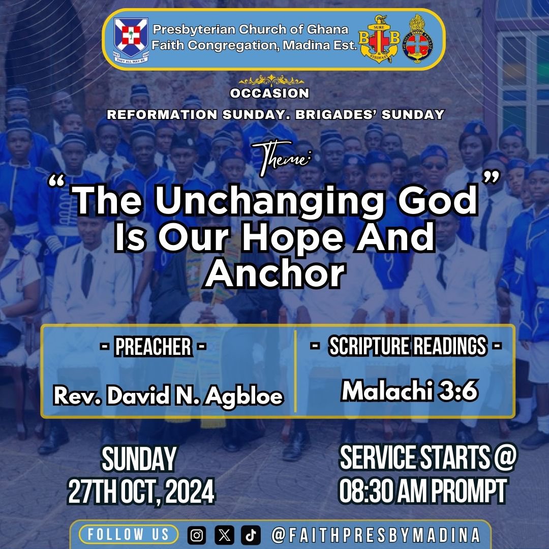 FaithPresbyM's tweet photo. Beloved, Peace Be Unto You!
Kindly Join Us for Service!
See you &amp; God bless you!

#JesusChristisTheWay 
#FaithPresbyMadinaEstate
#JesusChristTheAlphaAndTheOmega
#IamAPresbyterian https://t.co/Kq8n6X9cnp