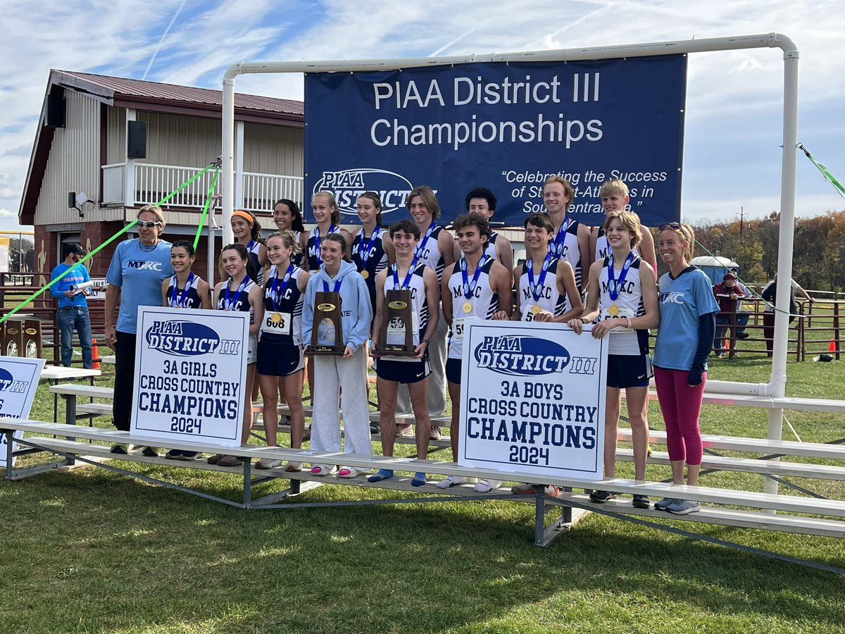 MTSD_ATHLETICS's tweet image. What a day at the 2024 District III Cross Country Championships!

Our girls team won for the third consecutive year, while our boys team finally took home the title after a few tough second place finishes in 2022 and 2023. 

States next week in Hershey!

#GOSTREAKS