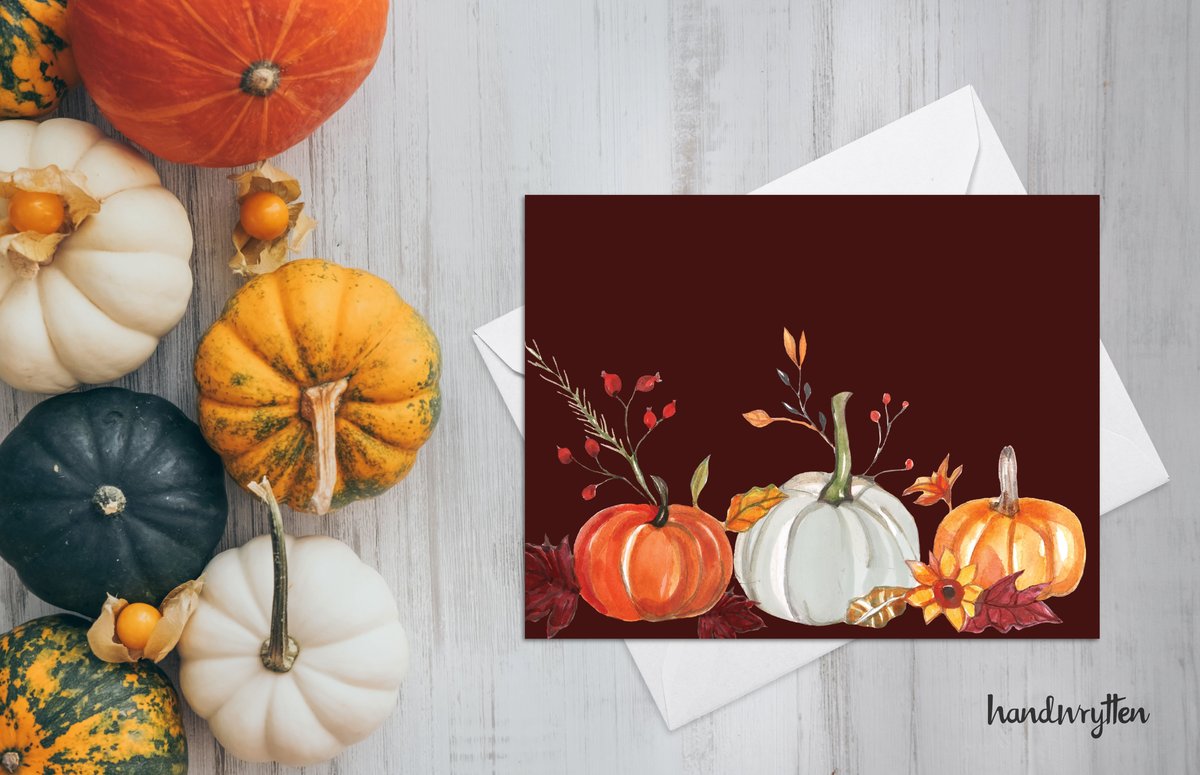 Handwrytten's tweet image. 🎃 New Fall Pumpkins Card! 🎃 Share autumn love with our beautifully illustrated Fall Pumpkins card! 🍂 Perfect for seasonal greetings or Thanksgiving.

#FallGreetings #PumpkinVibes #Handwrytten #OrderEarly #PersonalizedCards #ThanksgivingCards  #HandwrittenNotes #PumpkinObsessed